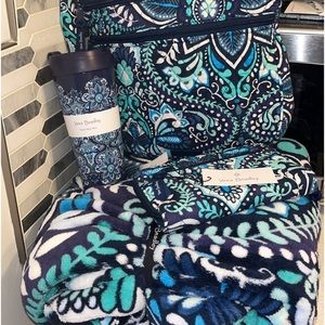Vera Bradley set- with blanket, purse, wallet & cup! Brand new, tags still on.
